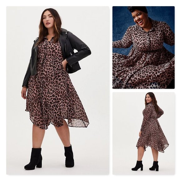 Torrid Leopard Print Midi Dress - Picture 1 of 9